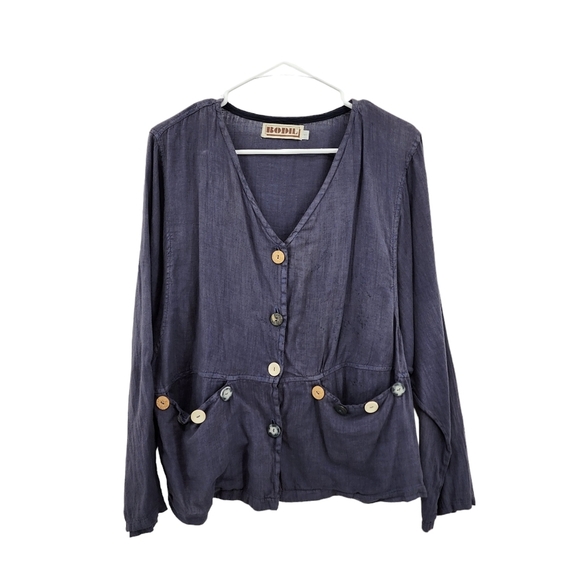 Bodil Jackets & Blazers - Bodil Women's Linen Relaxed Fit Button Front Jacket - 1